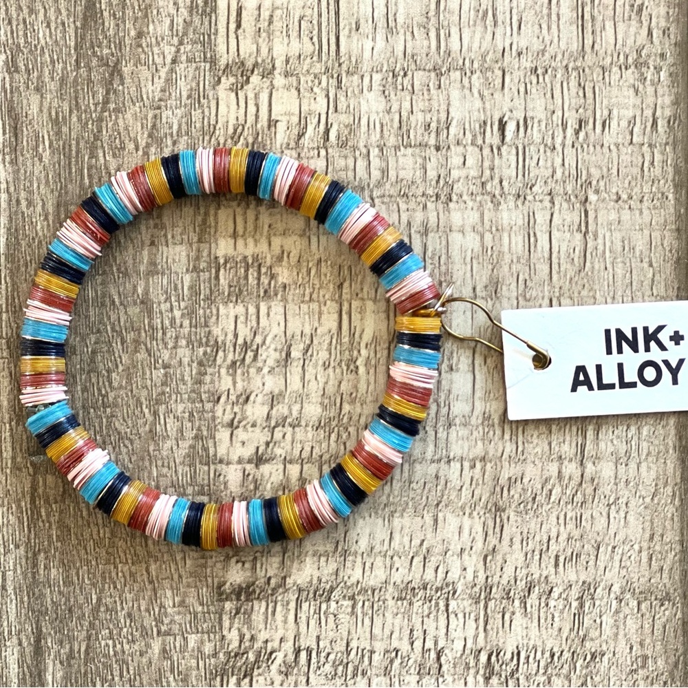 Ink + Alloy multi colored stretchy sequins bracelet